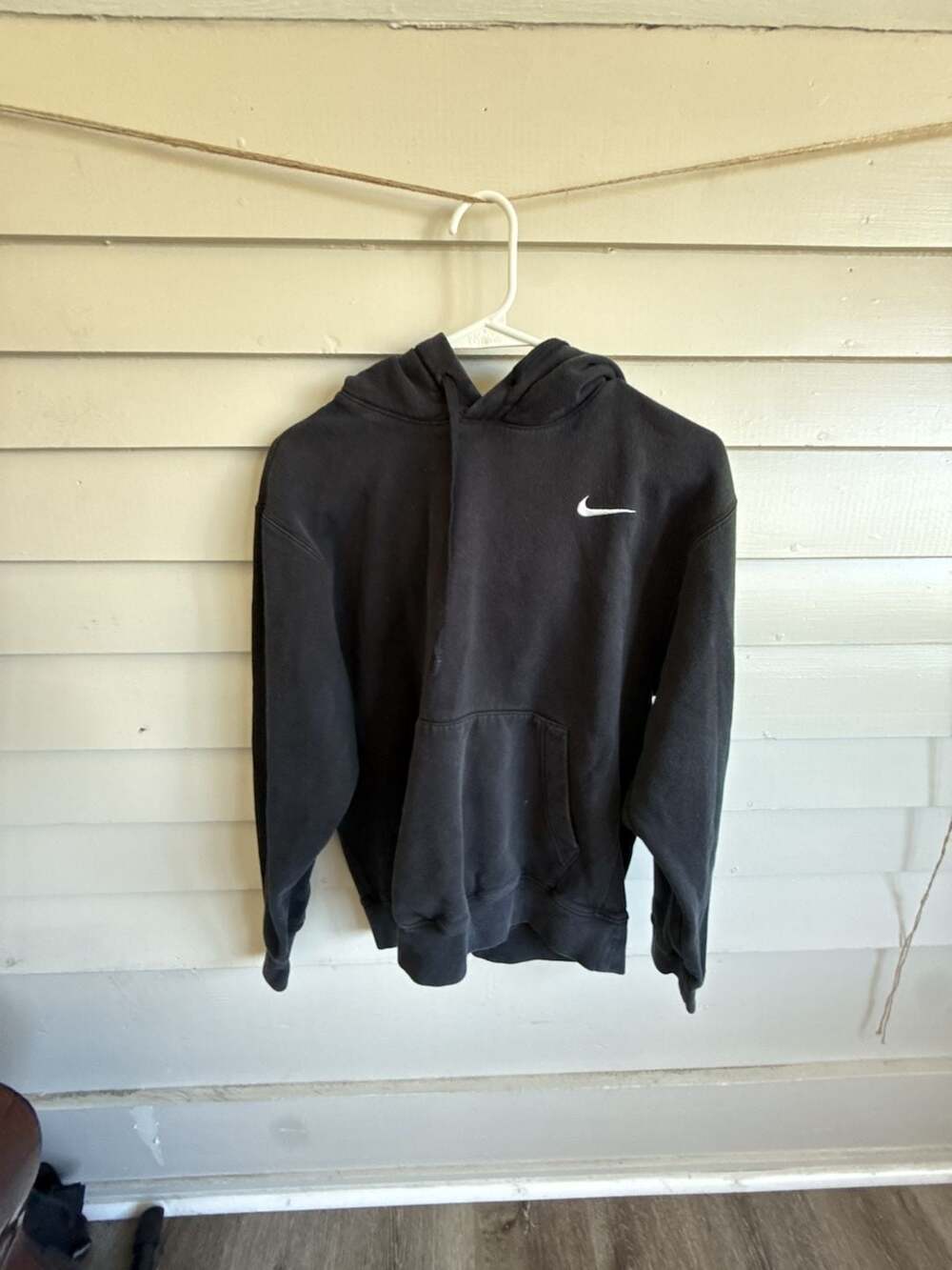 Nike Hoodie Size S Black Mini Swoosh Faded